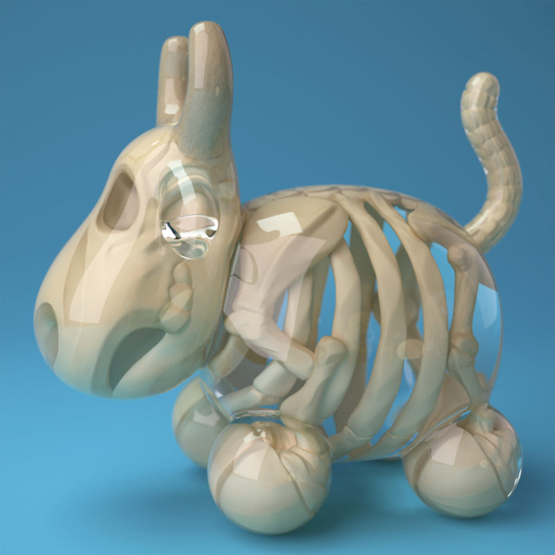 Cowly Skeleton 3D render by QuailStudio