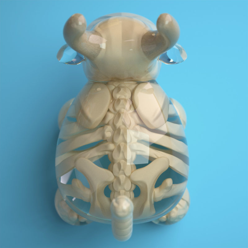 Cowly Skeleton 3D render by QuailStudio